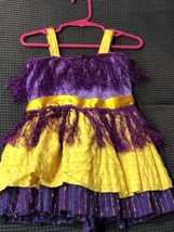 Handmade Yellow Golden Purple Dress Up Lakers Cheerleader Style Dress - £16.49 GBP