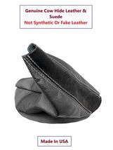 White Stitch Leather- Suede Vinyl Manual Shift &amp; Handbrake Boot Cover Fo... - $55.11