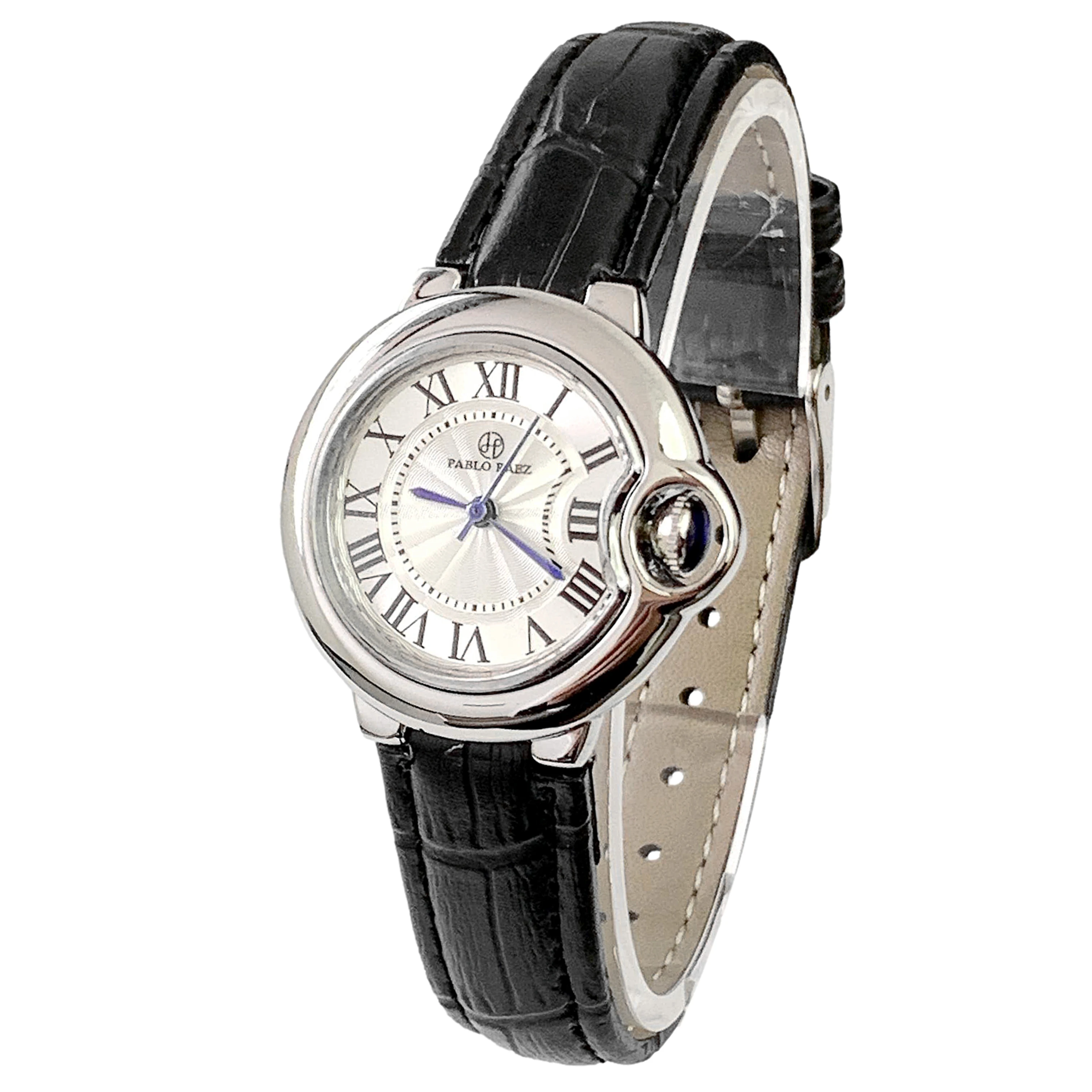 PABLO RAEZ  Stainless Steel Couple Watch High Quality Man Women  Leather Lovers  - £95.64 GBP