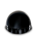 Daytona Skull Cap SMOKEY W/ SNAPS-HI-GLOSS BLACK Motorcycle Helmet 1006A - £43.75 GBP
