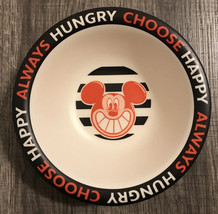 Disney Exclusive Mickey Mouse Always Hungry Choose Happy Kids Melamine B... - $11.78