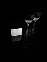 Faberge Firenze Black Crystal Wine Goblet Glasses Set of 2 image 8
