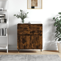Industrial Rustic Smoked Oak Wooden Sideboard Storage Cabinet 2 Doors Drawers - £62.12 GBP