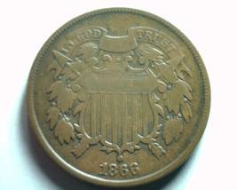 1866 Two Cent Piece Fine F Nice Original Coin From Bobs Coins Fast Shipment - $42.00