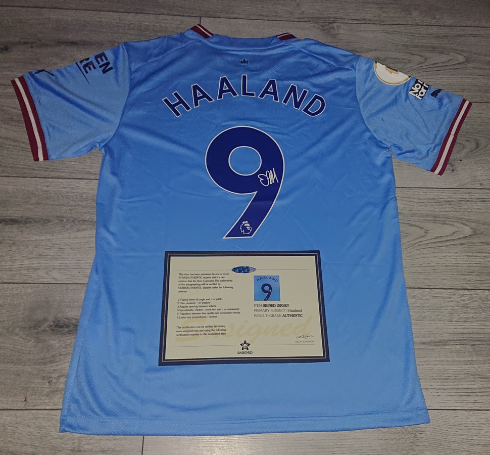 Erling Braut Haaland SIGNED Man City Signature Shirt/Jersey 22/23 + COA