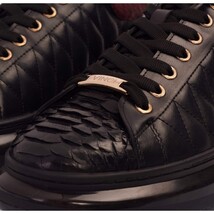 The Adler Snake Skin Black & Burgundy Men Sneaker image 3