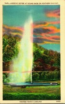 Round Knob NC Andrews Geyser on Southern Railroad UNP Vtg Linen Postcard S22 - $3.91