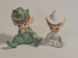 2 Irish Leprechaun Figurines Pixies Elves Gnomes St Patricks Day - $74.25