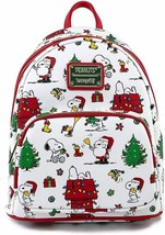 Loungefly Peanuts Snoopy Woodstock Holiday Christmas Mini Backpack/ NWT - £79.92 GBP