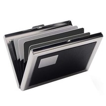 EASTNIGHTS RFID Credit Card Holder Metal Wallet Stainless Steel and Pu Leather C - £20.40 GBP