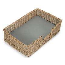 Wicker Rectangular Dog Bed with Cushion - £47.10 GBP+