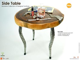 Exclusive Designer Wood Furniture Live Edge Table Stool Sofa Coffee Side Table - £298.64 GBP