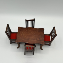 Dollhouse Furniture Dining Room Table &amp; Chairs Miniature Hello Dolly - £13.61 GBP
