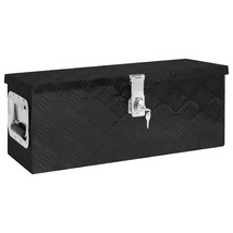 Storage Box Black 60x23.5x23 cm Aluminium - £68.55 GBP