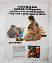 1971 Coca Cola Libby&#39;s Sloppy Joe Vintage Print Ad Girl&#39;s Slumber Party - $10.95