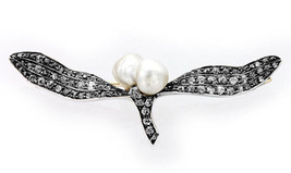 Victorian 1.54ct Rose Cut Diamond Pearl Wedding Women’s Brooch Shop Early & Save - $434.62