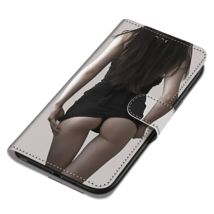 Anymob Samsung Case Black Lady Magnetic Flip Leather Card Slot Wallet Phone Case - £23.22 GBP