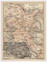 1928 Vintage Map Of City Of Perugia / Contorni Di Perugia / Umbria / Italy - £19.88 GBP