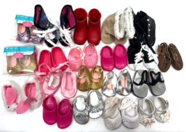 Doll Shoes Lot for 18&quot; Doll Shoes Mary Janes Clog Sandals Sneakers Slippers - £30.90 GBP