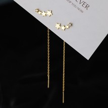 Karopel 925 Silver Star Earline Women New Design Exquisite Long Chain Earrings J - $8.43