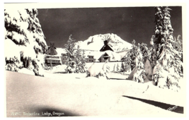 Postcard RPPC Oregon Timberline Lodge Covered in Snow 15-897 Sawyer Posted - £11.85 GBP