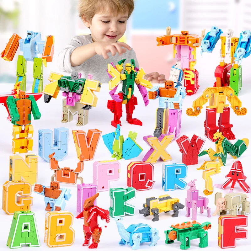 26 letter A-Z Alphabet Animal Dinosaur Warrior Deformation Action Figures - £14.86 GBP+