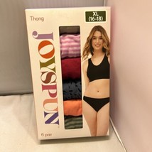 JoySpun Women Thong Underwear 6-Pack Panties - £10.20 GBP