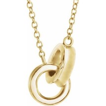 Interlocking Circle Necklace in 14k Yellow  Gold - £368.92 GBP