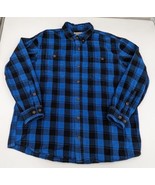 Duluth Trading Free Swingin Flannel Relaxed Shirt Blue Buffalo Plaid Men... - $26.82