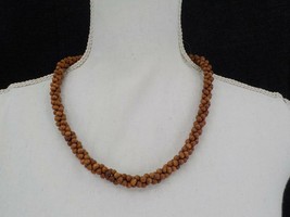 Double Strand Necklace 23 In Brown Wooden Beads Fashion Jewelry Simply Hawaiian - £11.79 GBP