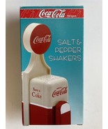 NEW Coca Cola Diner Collection Salt &amp; Pepper Shakers Vending Machine Des... - £11.20 GBP