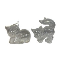 Set of 2 Plastic Cat Boxes Figurines Ornaments Fillable Made in West Germany - £7.19 GBP