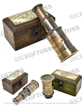 Handheld Telescope for Kids Spy Glass Nautical Decorative Telescopes &amp; Wood Box - £22.42 GBP