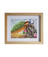 10 inch photo frame pendant peacock painting peacock art handmade art pa... - £52.57 GBP