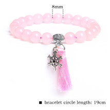 Women girl rose Pink crystal beads bracelet for ladies natural pink Rhodochrosit - £10.42 GBP