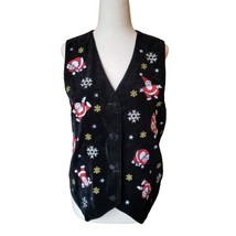Christmas holiday ugly sweater party Velvet Santa Patch Vest Womens PS Hong Kong - £23.93 GBP