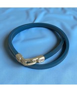David Yurman .925 Sterling Silver Streamline Double Wrap Blue Leather Br... - €457,64 EUR