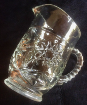 Retro Anchor Hocking Star of David Pitcher Small Clear Glass Pitcher - £27.98 GBP
