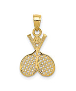 14k Double Tennis Racquet Charm C3539 - $248.91 CAD