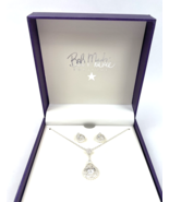 Bob Mackie Crystal Necklace &amp; Earrings Set Teardrop Pendant Silver MSRP ... - €47,76 EUR