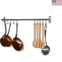 Lyon 31.5" Wall Mount Kitchen Utensil Holder With 10 S Hooks For Hanging... - $79.68