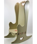 *M) Vintage Handmade Children Nursery Doll Painted Wooden Rocking Chair 34&quot; - $49.49
