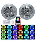 7&quot; Bluetooth Cell Phone RGB SMD Color Change LED Halo Angel Eye Headligh... - £156.41 GBP