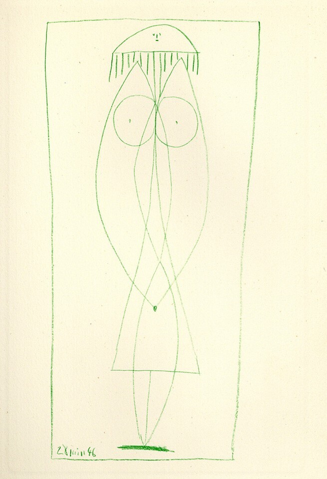 Pablo Picasso 1952 Lithograph, Plate 13, from Picasso Dessins, 1st Edition - $292.46