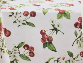 Printed Spillproof Tablecloth, 70&quot; Round (4-6 Ppl) Flowers &amp; Cherries Jubilee,Bm - $24.74