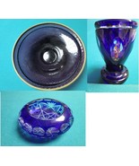 Bohemian Czechoslovakia Cobalt Blue Crystal Bowl Candy Dish Vase Pick One - $80.00