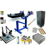 Full Set 3 Color 1 Station Silk Screen Printing Kit Flash Dryer &amp; Exposu... - $1,049.00