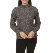 Beach Lunch Lounge Tanya Animal Print Pullover Mock Neck Long Sleeve Size S M - £21.22 GBP