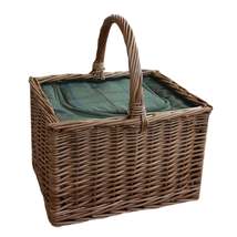 Wicker Butchers Basket with Zipped Cooler Bag - £41.51 GBP