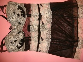 Victoria&#39;s Secret 34DD/36D,36C Bh Set + Strumpfband Unterkleid + Robe Schwarz - £249.27 GBP